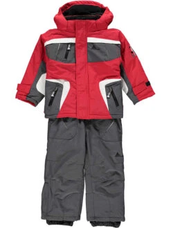 2tlg. Ski-/ Snowboardoutfit In Rot/ Grau