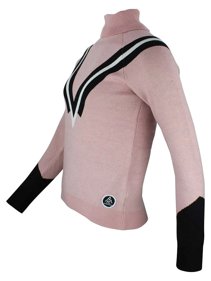 Rollkragenpullover in Rosa/ Schwarz Rollkragenpullover In Rosa/ Schwarz -Peak Mountain peak mountain rollkragenpullover in rosa schwarz 1