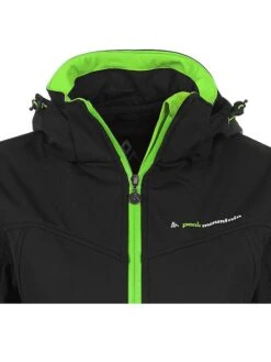 Softshelljacke In Schwarz/ Grün -Peak Mountain peak mountain softshelljacke in schwarz grun 4